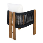 Ensemble de salle à manger d'extérieur de luxe 5 pièces pour 4 personnes, en bois d'acacia massif