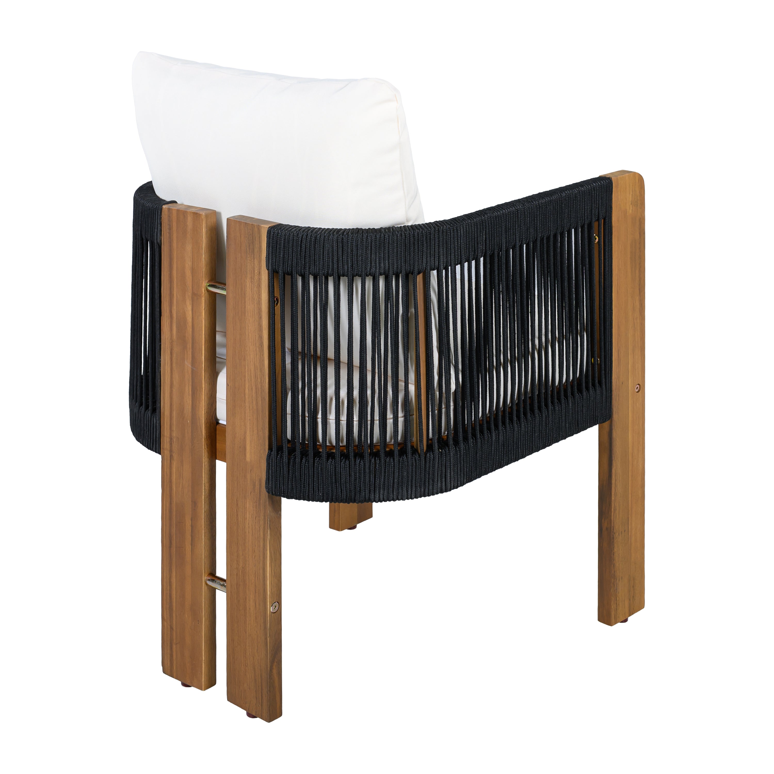 Ensemble de salle à manger d'extérieur de luxe 5 pièces pour 4 personnes, en bois d'acacia massif