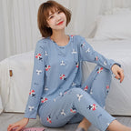 Ensemble pyjama à manches longues pour femme au design mignon
