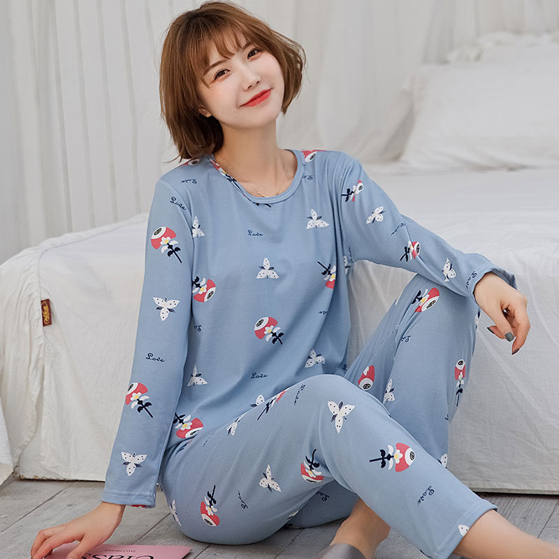 Ensemble pyjama à manches longues pour femme au design mignon