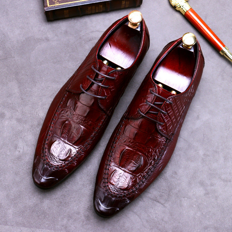 Chaussures habillées britanniques pour hommes à motif crocodile