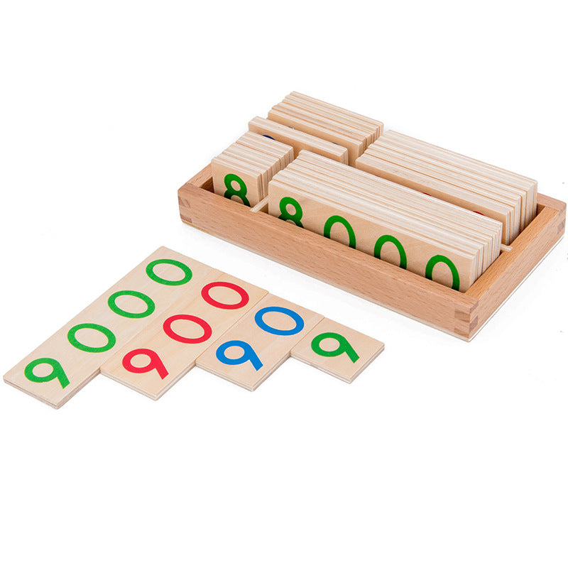 Cartes Numériques en Bois Montessori 1-9999 pour Enfants