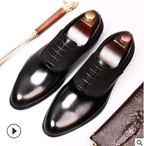 Chaussures habillées vintage en cuir pour homme - Style britannique