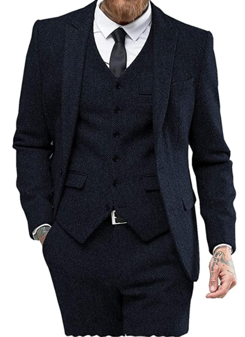 Costume 3 pièces pour homme, idéal pour les affaires et les mariages