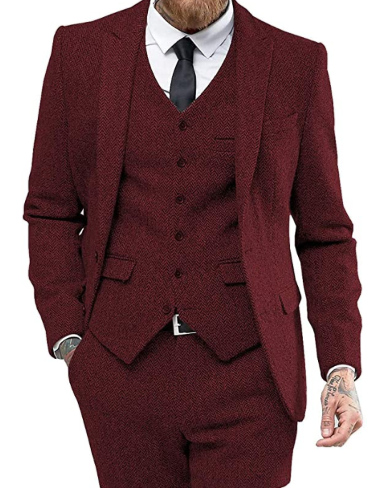 Costume 3 pièces pour homme, idéal pour les affaires et les mariages