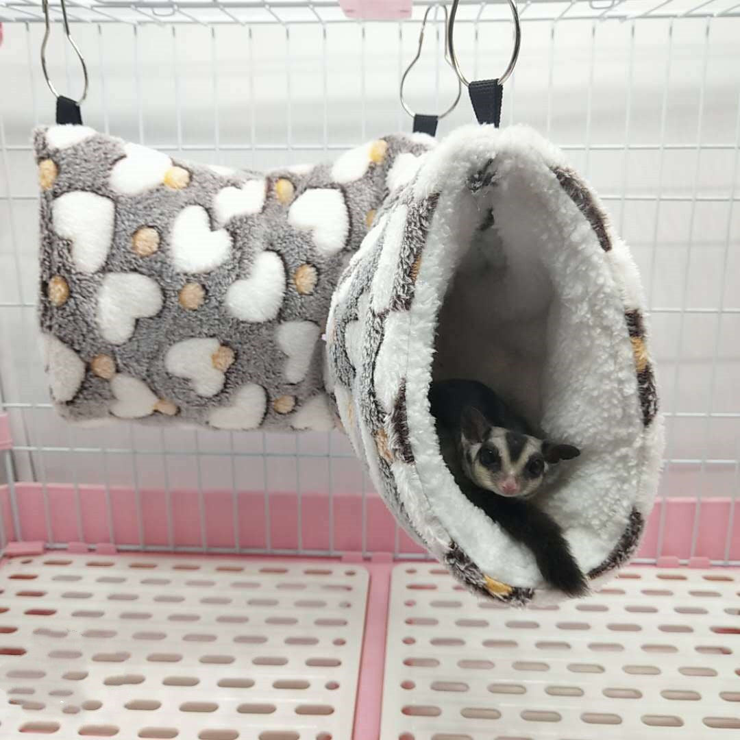 Nid tunnel chaud en peluche ultra douce pour hamster