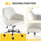 Fauteuil d'appoint moderne pour bureau à domicile, fauteuil de loisirs avec hauteur réglable en velours et roulettes réglables