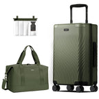 Valise cabine rigide extensible ECOHUB en polycarbonate recyclé, 51 cm (20 pouces), à roulettes, dimensions : 56 x 36 x 23 cm (22 x 14 x 9 pouces), homologuée pour les compagnies aériennes, avec roulettes multidirectionnelles et serrure TSA. Petite valise