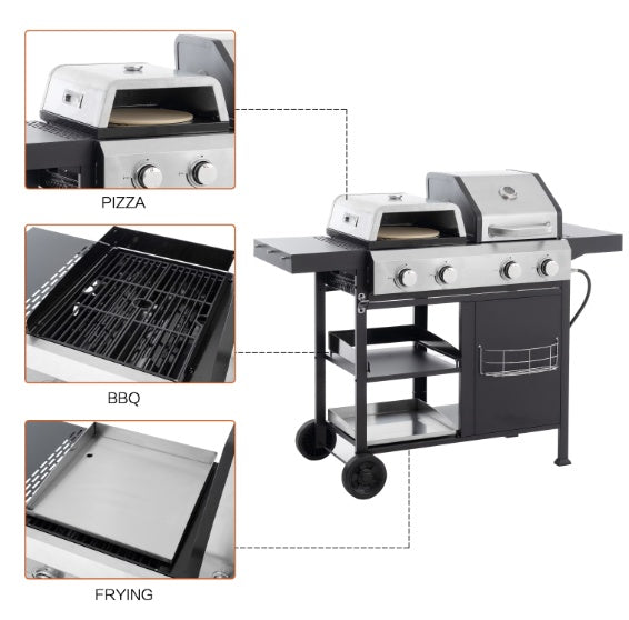 Combinaison grill et plaque de cuisson