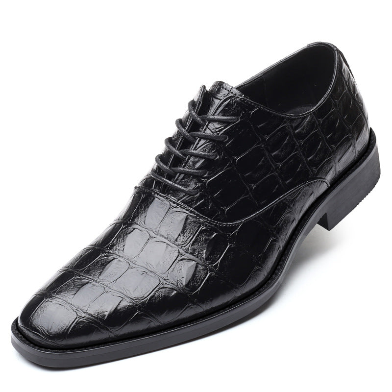 Chaussures décontractées en cuir britannique pour hommes grandes tailles