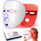 Masque facial LED, outil de soin du visage, masque de luminothérapie rouge pour le visage, pour les soins de la peau à domicile et en voyage.
