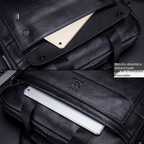 Porte-documents professionnel en cuir véritable pour homme - Sacoche pour ordinateur portable en cuir de vachette