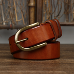 Ceinture homme rétro à boucle en cuivre