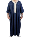 Chemise longue noire élégante pour homme, robe musulmane
