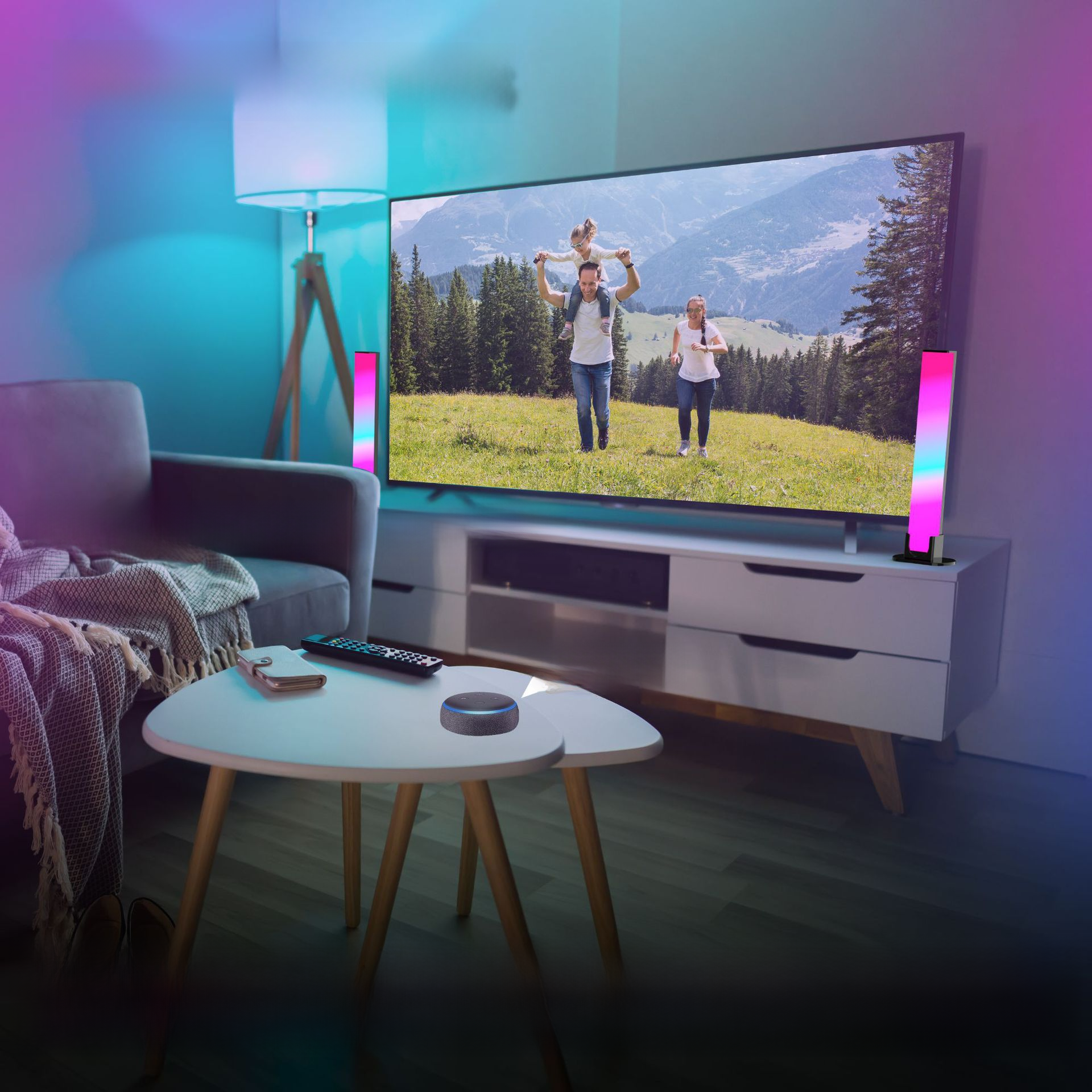 Éclairage d'ambiance LED musical WiFi pour configuration de jeu