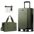 Valise cabine rigide extensible ECOHUB en polycarbonate recyclé, 51 cm (20 pouces), à roulettes, dimensions : 56 x 36 x 23 cm (22 x 14 x 9 pouces), homologuée pour les compagnies aériennes, avec roulettes multidirectionnelles et serrure TSA. Petite valise