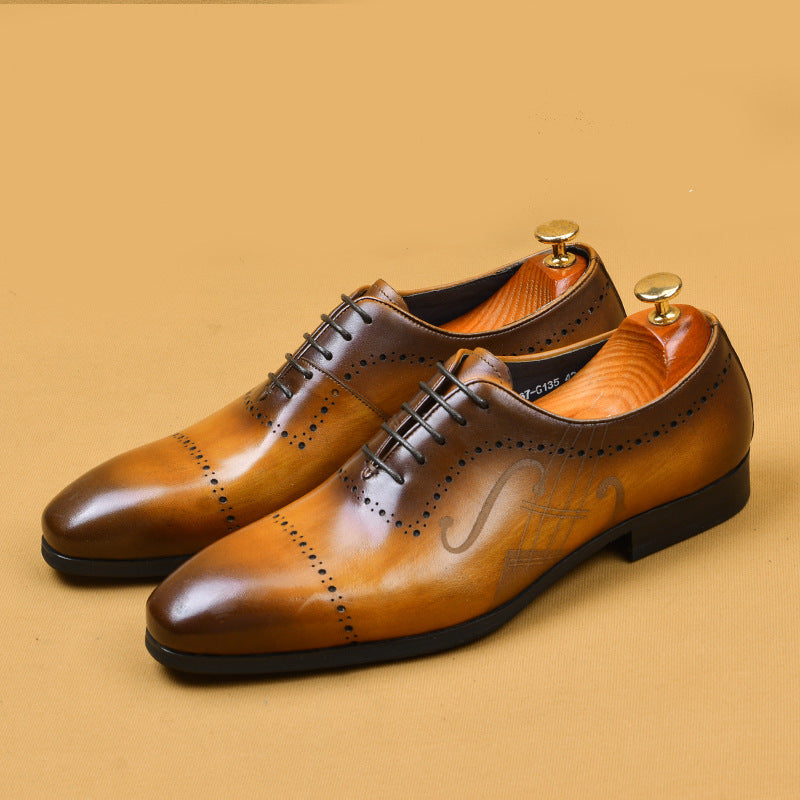 Chaussures habillées Oxford en cuir pour hommes de la marque britannique Brock