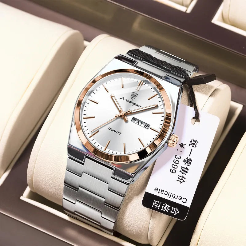 Montre homme ultra-mince, étanche, lumineuse, à quartz