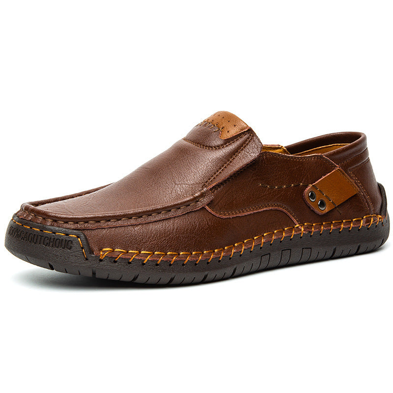 Chaussures décontractées en cuir pour hommes, grandes tailles - Style britannique
