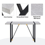Table de salle à manger moderne, table de cuisine de 140 cm pour 4 personnes, table rectangulaire pour salle à manger, bureau, salon, montage facile.