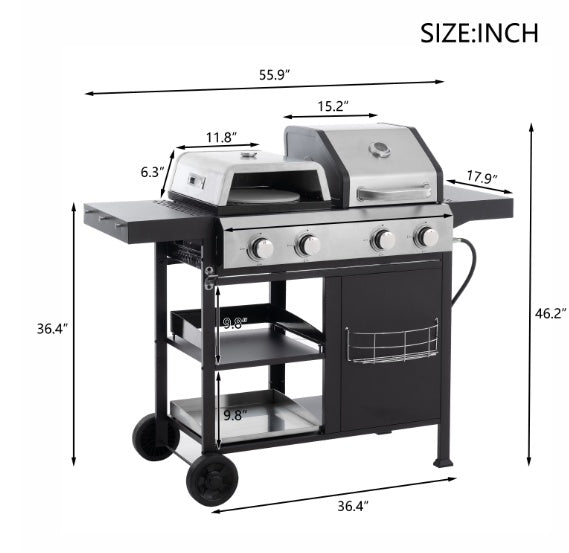Combinaison grill et plaque de cuisson