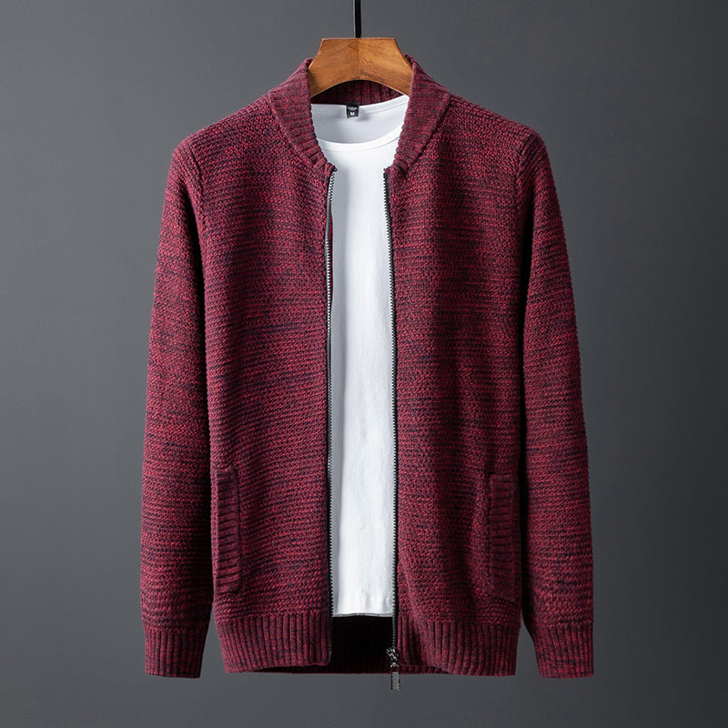 Gilet cardigan en pur coton coupe ajustée pour homme