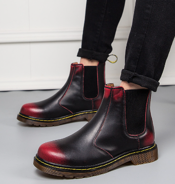 Bottes Martin en cuir de vachette à talons épais, style automne, pour femmes