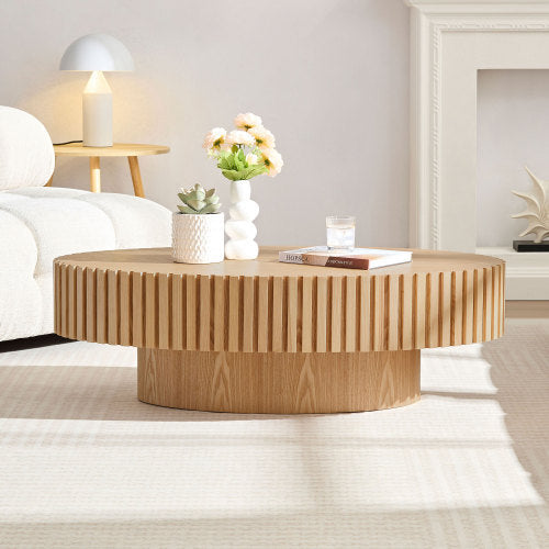 Table basse moderne en forme de tambour, fabriquée à la main