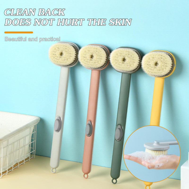 Brosse de bain liquide à long manche pour massage exfoliant
