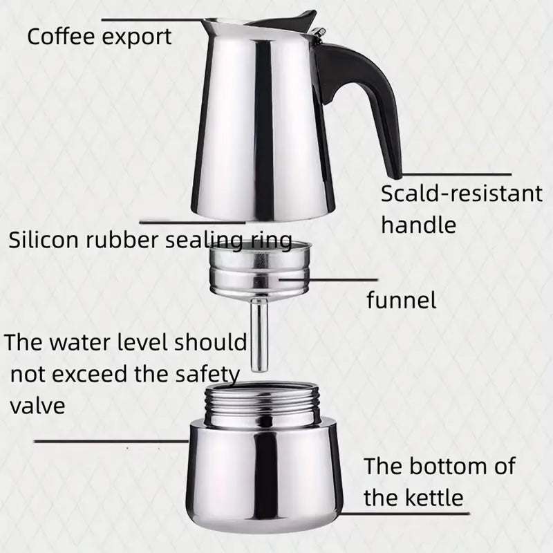 Cafetière italienne Moka en acier inoxydable