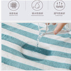 Serviette de bain rayée en microfibre polaire corail 35 x 75 cm