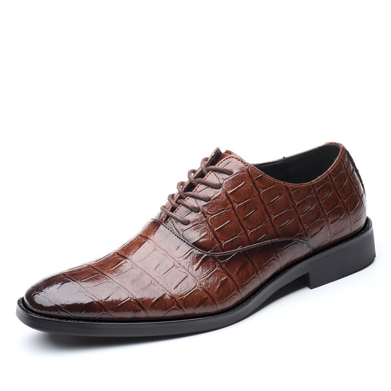 Chaussures décontractées en cuir britannique pour hommes grandes tailles