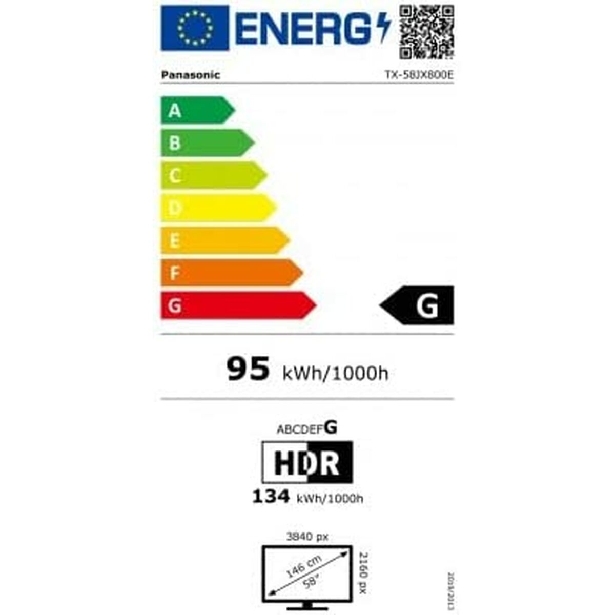 Téléviseur intelligent Panasonic Corp. TX58JX800E Ultra HD 4K 58" HDR10+ Android TV