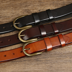 Ceinture homme rétro à boucle en cuivre