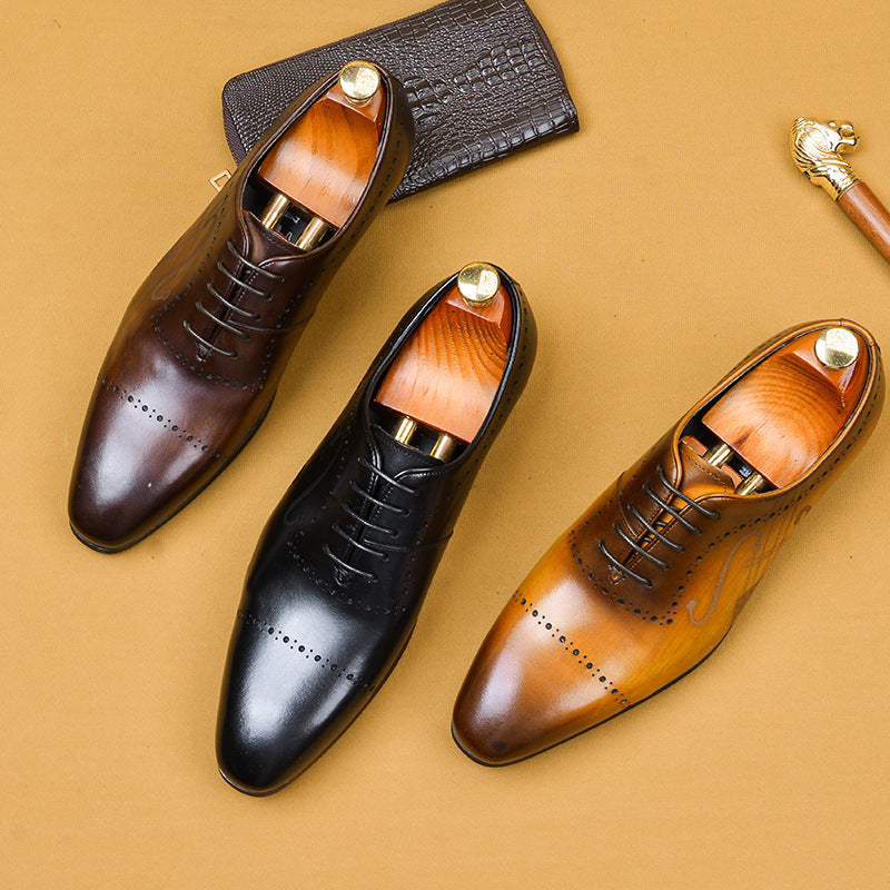 Chaussures habillées Oxford en cuir pour hommes de la marque britannique Brock