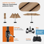 Parasol de terrasse extérieur de 4,5 m (15 pi)