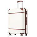 Valise Merax 24 pouces avec roulettes multidirectionnelles, serrure TSA, légère et de style vintage (blanche)