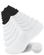 Chaussettes invisibles YSense pour femmes, chaussettes de sport rembourrées en coton, antidérapantes, invisibles, décontractées, style bateau, 6 paires