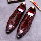 Chaussures habillées britanniques pour hommes à motif crocodile