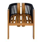 Ensemble de salle à manger d'extérieur de luxe 5 pièces pour 4 personnes, en bois d'acacia massif