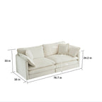 Canapé double moderne en tissu avec 4 coussins