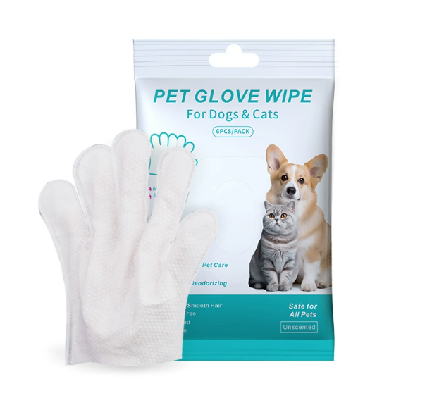 Gants et lingettes de nettoyage pour animaux
