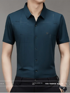 Chemise d'été pour homme à manches courtes, sans coutures, style business.