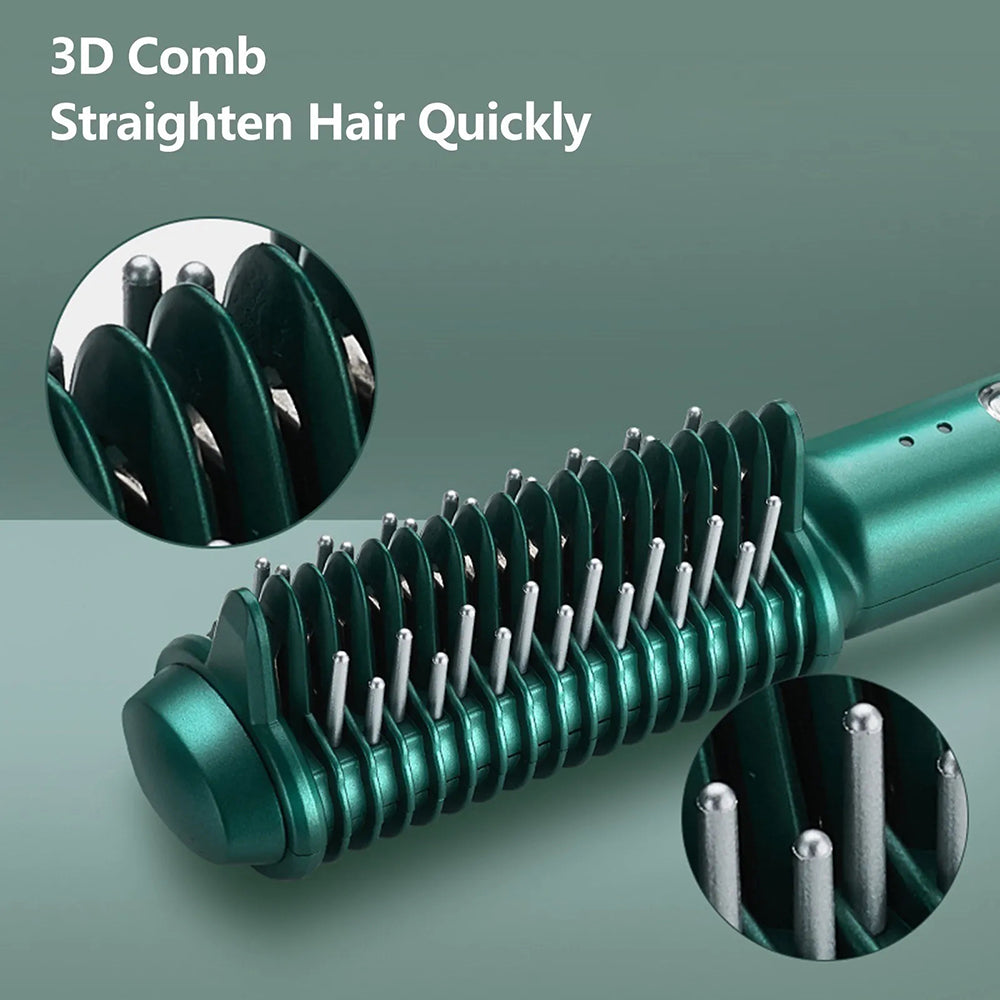 Peigne électrique double usage pour boucler et lisser les cheveux