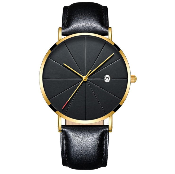 Montre calendrier simple pour homme, créative et étanche, à quartz.
