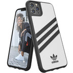 Coque de téléphone moulée ADIDAS Originals blanche/noire pour iPhone 11 Pro Max, résistante aux chutes