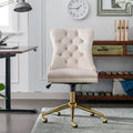 Fauteuil de bureau capitonné en velours, fauteuil de bureau pivotant et réglable