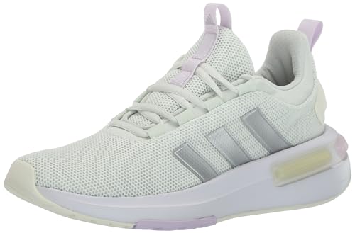 Baskets adidas Racer TR23 pour femme, couleur Jade Cristal/Argent Métallisé/Blanc, pointure 6