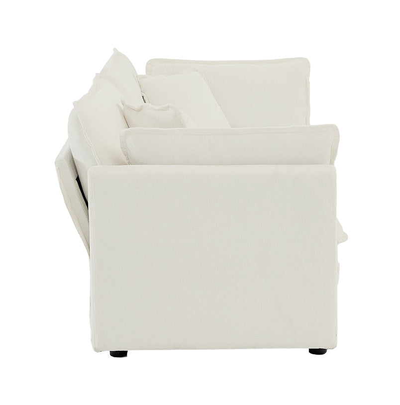 Canapé double moderne en tissu avec 4 coussins