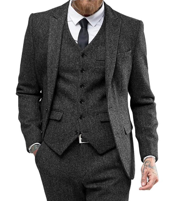 Costume 3 pièces pour homme, idéal pour les affaires et les mariages
